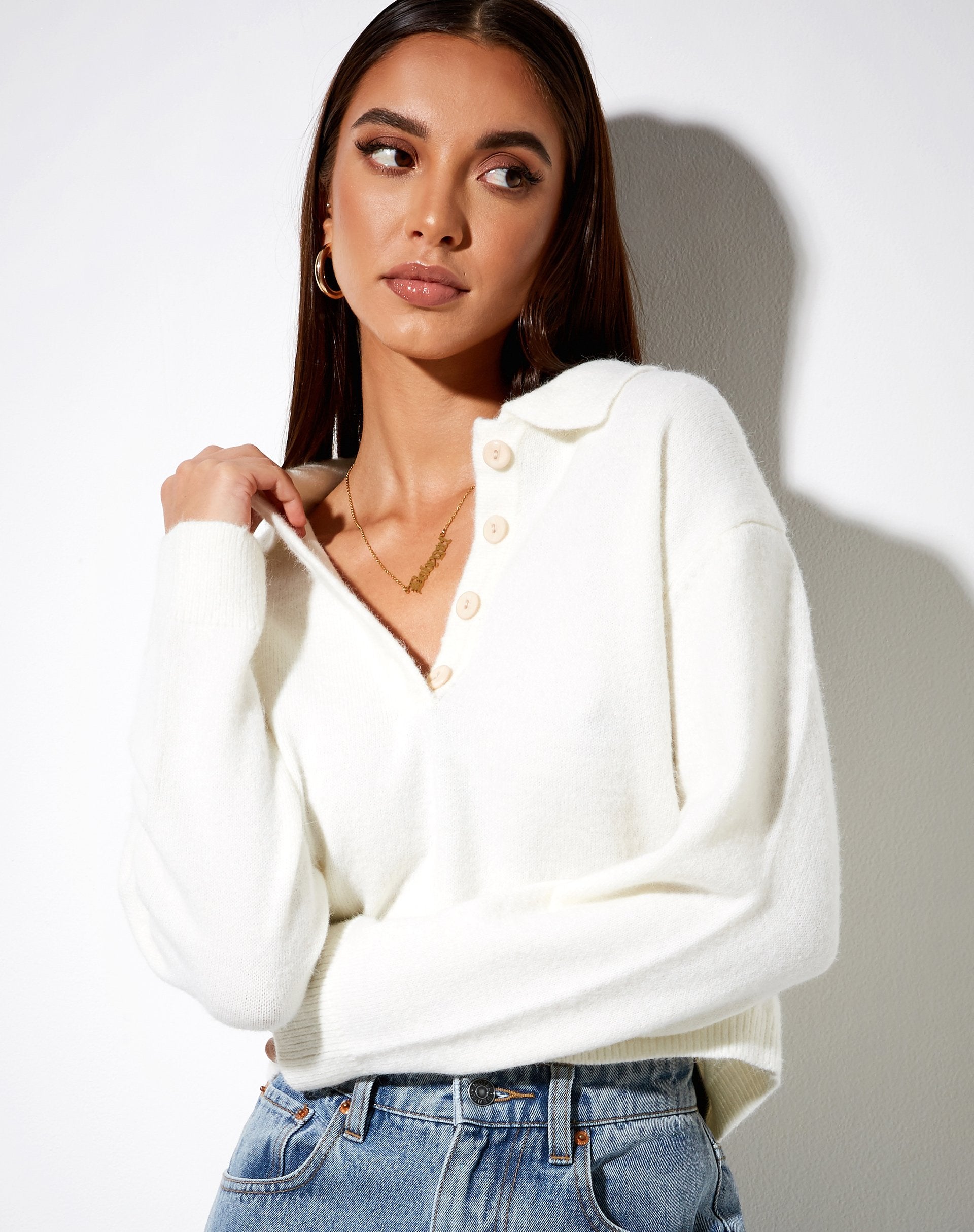 Image of Tallis Pullover aus Strick in Elfenbein