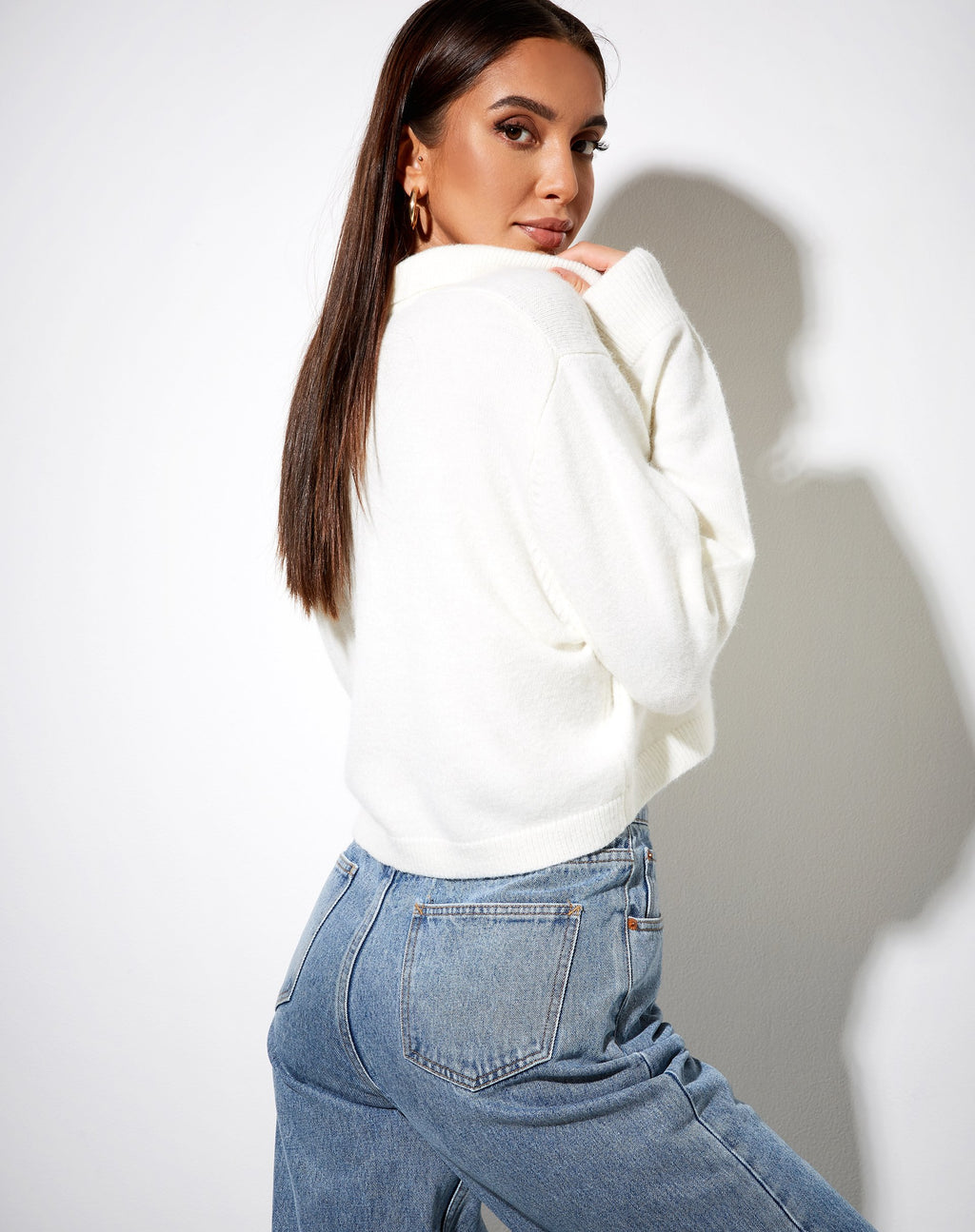 Tallis Pullover aus elfenbeinfarbenem Strick