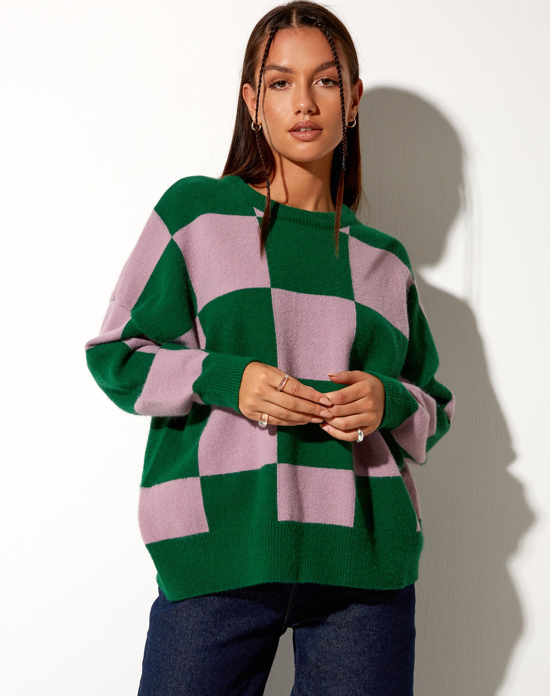 Image of Tamari Sweatshirt in Rosa und Grün