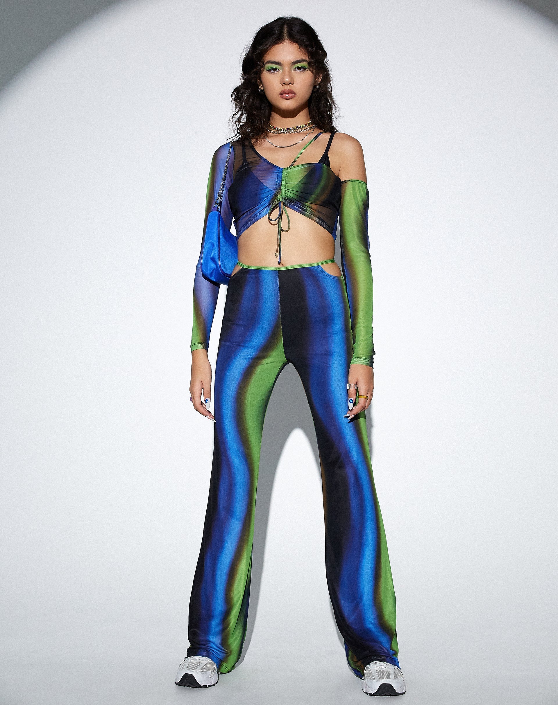Bild von MOTEL X OLIVIA NEILL Tapi Crop Top in Solarized Grün und Blau