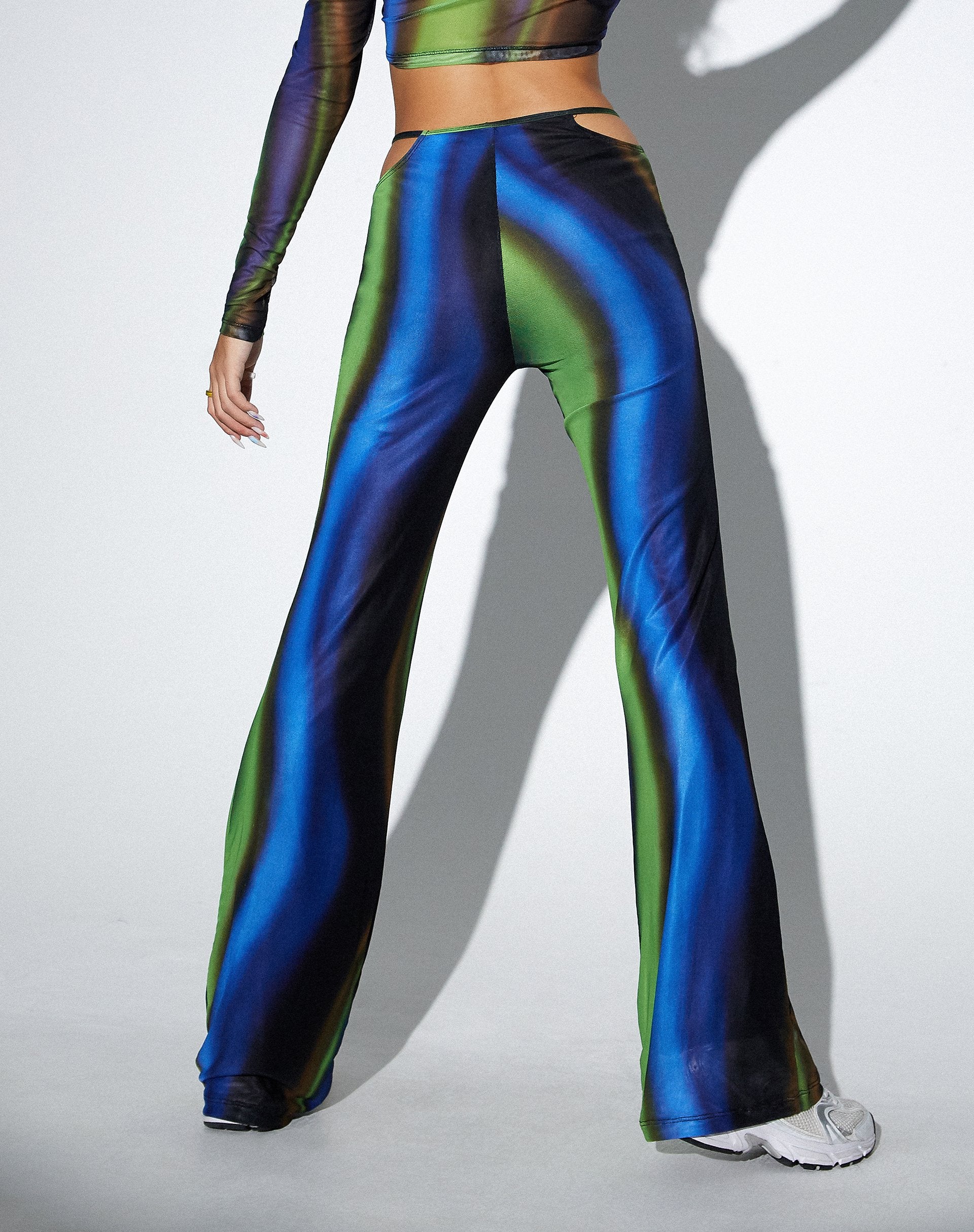 Bild von MOTEL X OLIVIA NEILL Mares Flare Hose in Solarized Grün und Blau
