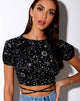 Bild von Tasya Crop Top in Astro Schwarz