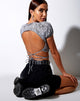 Image of Tasya Rückenfreies Top in Leo Spot Schwarz und Weiß