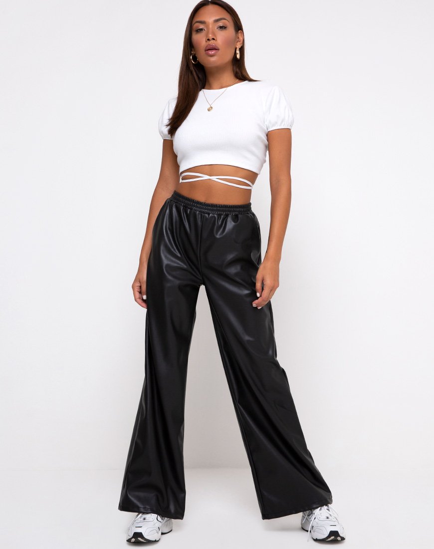 Bild von Tasya Crop Top in Rippe Weiß