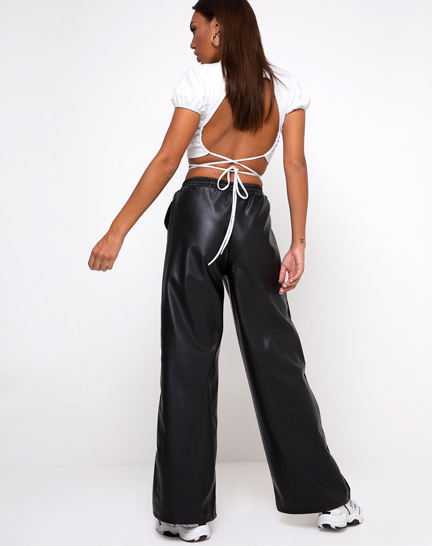 Bild von Tasya Crop Top in Rippe Weiß
