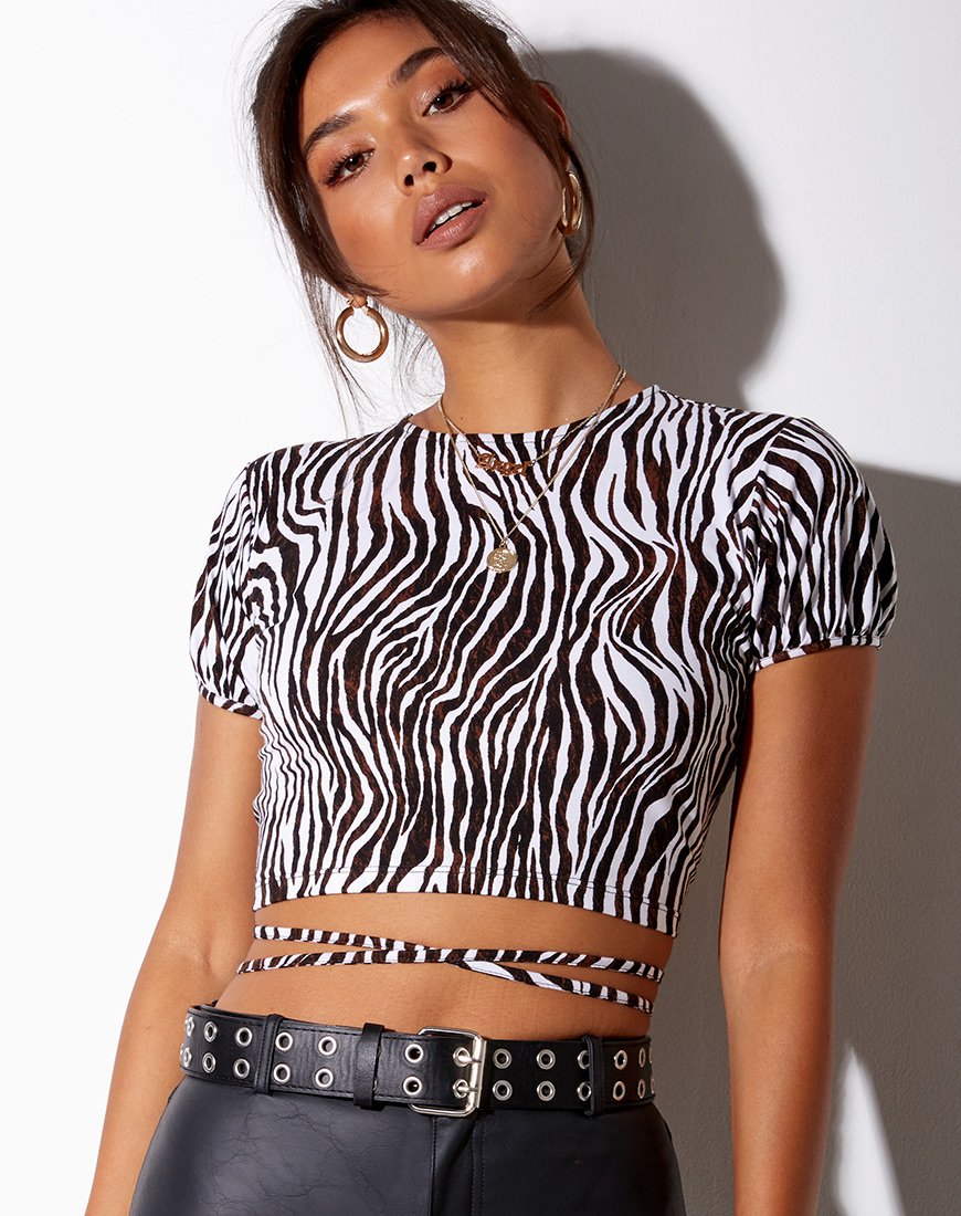 Bild von Tasya Crop Top in Zebra Vertikal