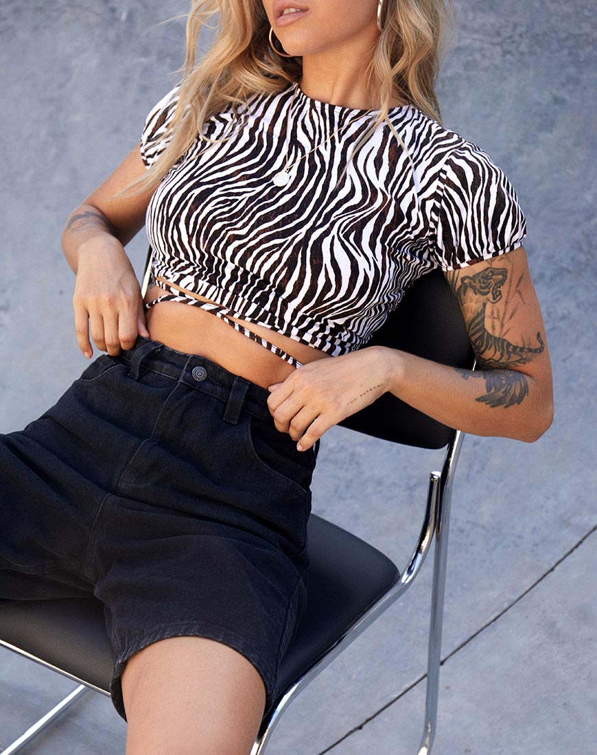 Bild von Tasya Crop Top in Zebra Vertikal