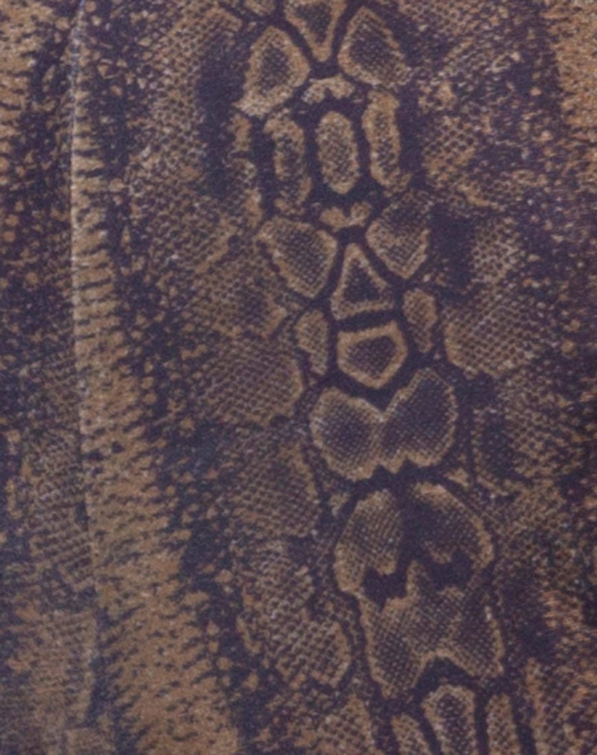 Image of Tatiana Top in Samt Braun Schlange
