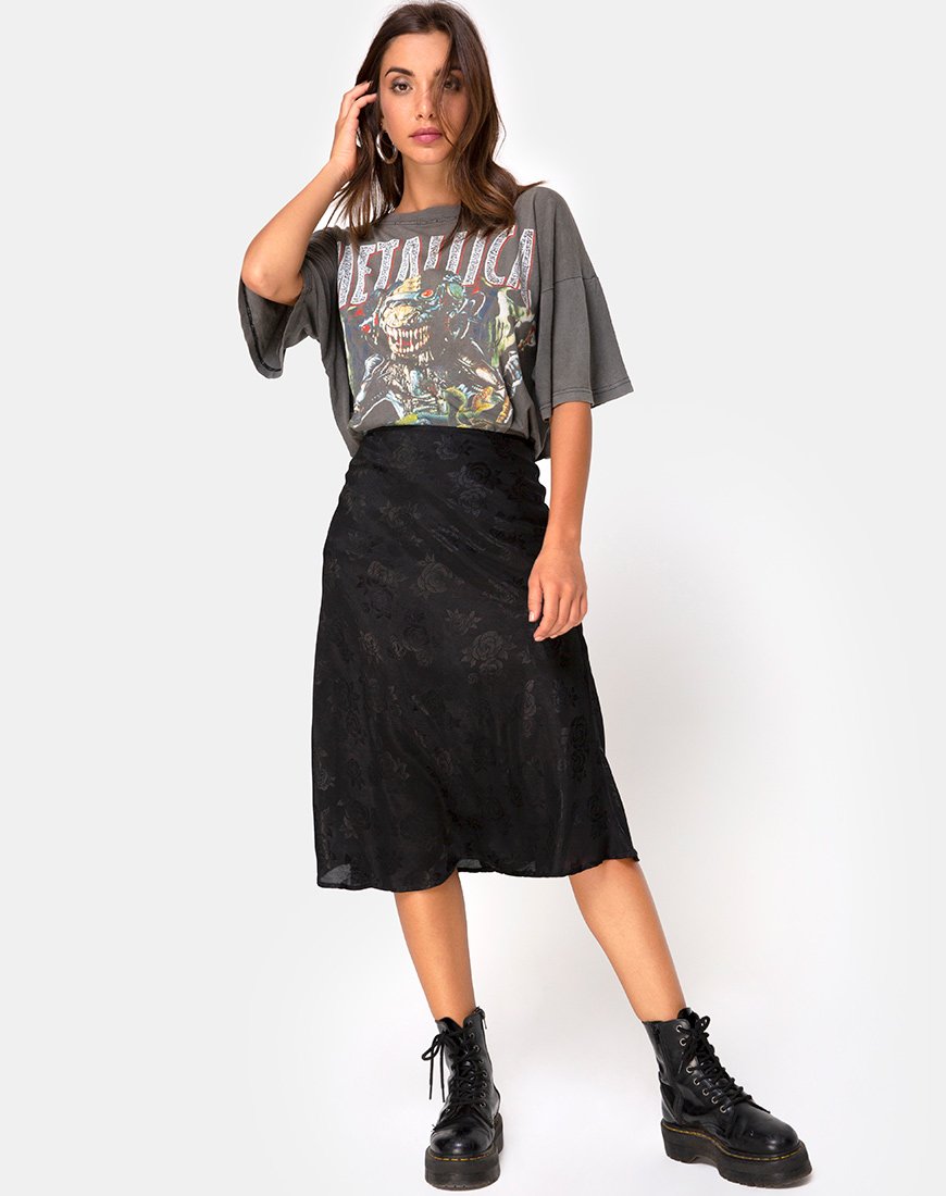 Bild von Tauri Midirock aus Satin Rose Schwarz