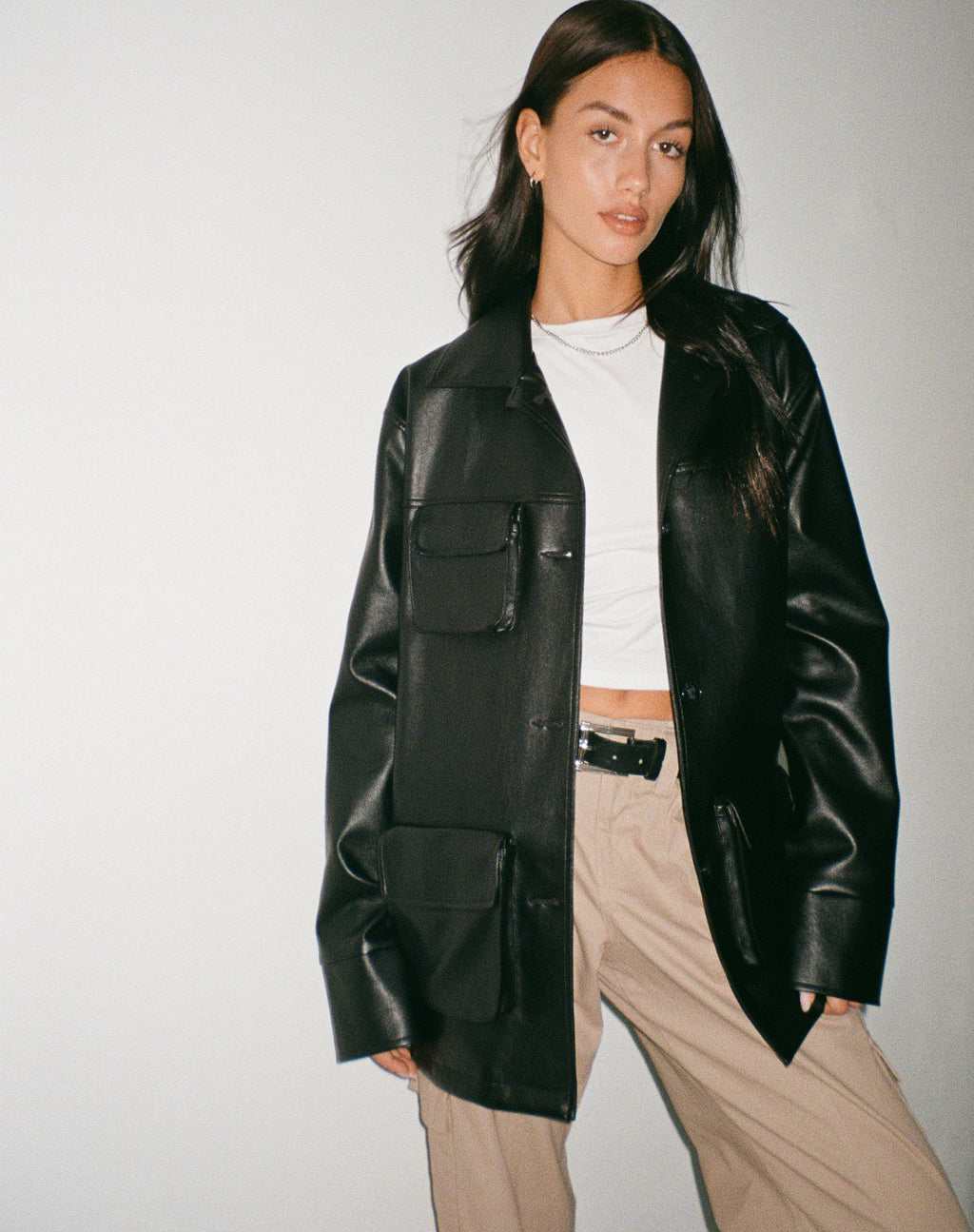 Tavira Jacke aus PU Schwarz