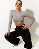 Bild von Teaghan Crop Top in Lycra Hafermilch