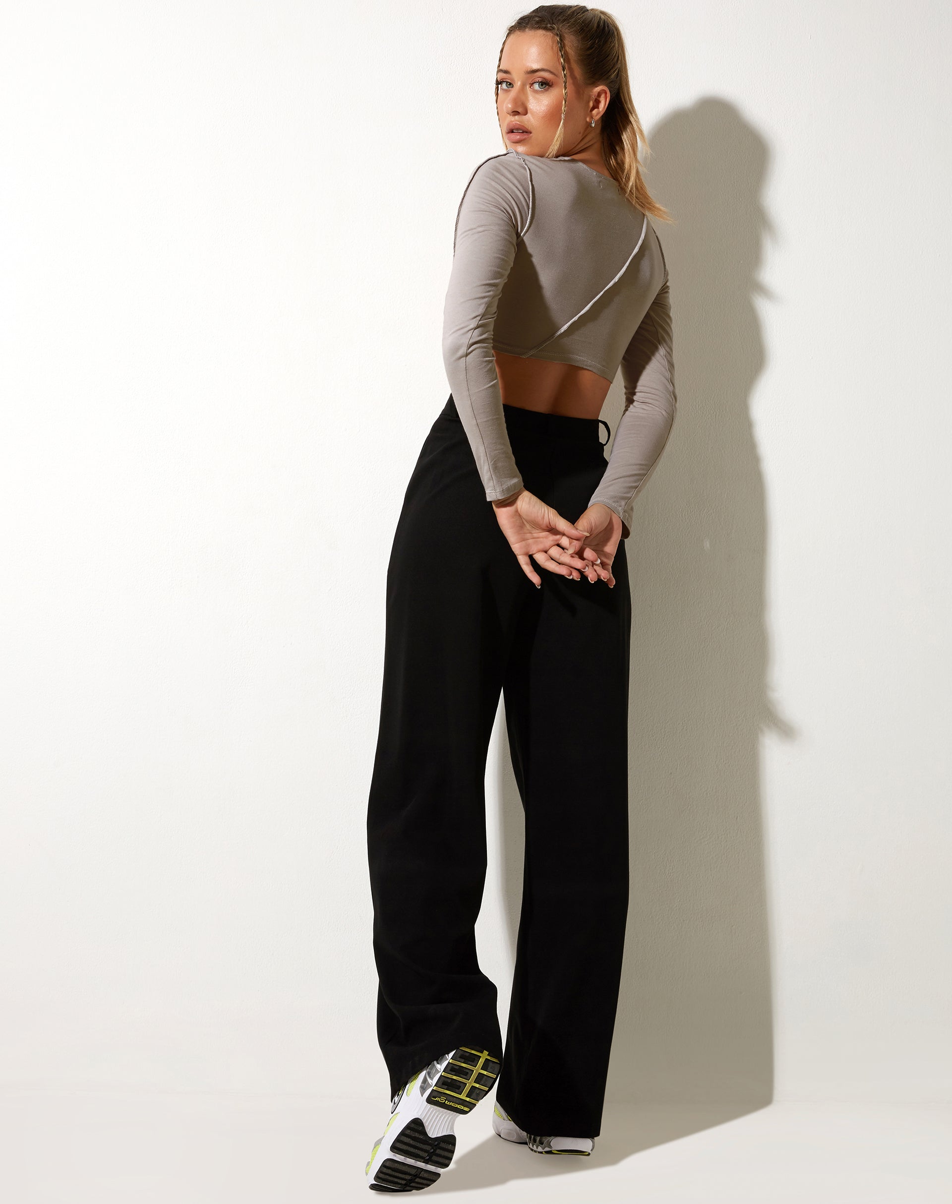 Bild von Teaghan Crop Top in Lycra Hafermilch