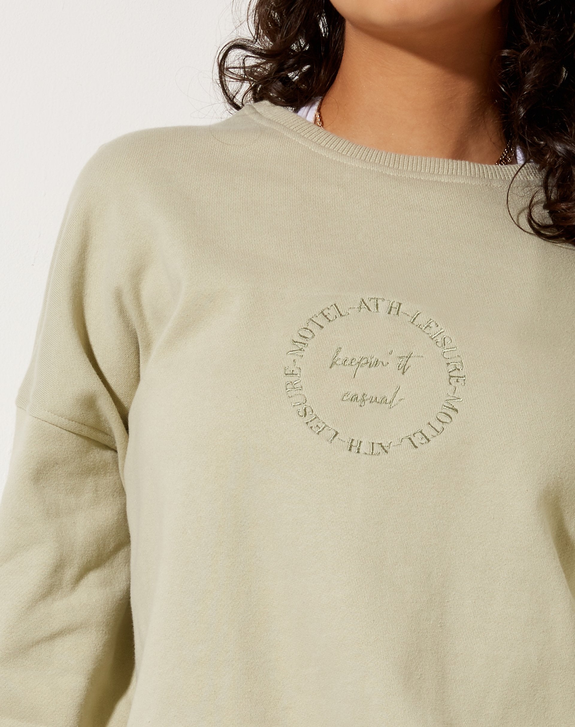 Image of Ted Sweatshirt in Pastellgrün Keepin It Casual