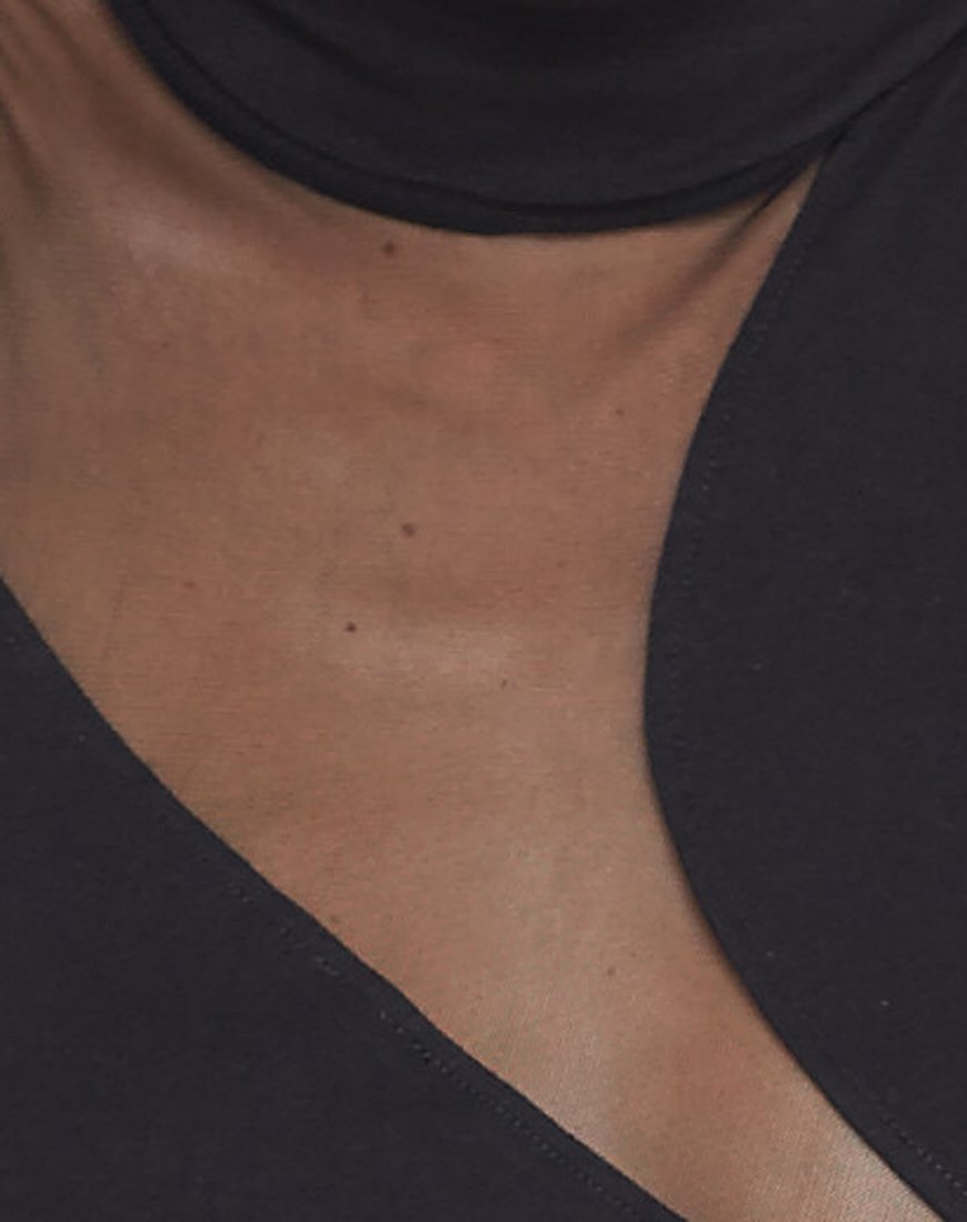 Bild von Motel Tempo Mesh Panel Crop Top in Schwarz