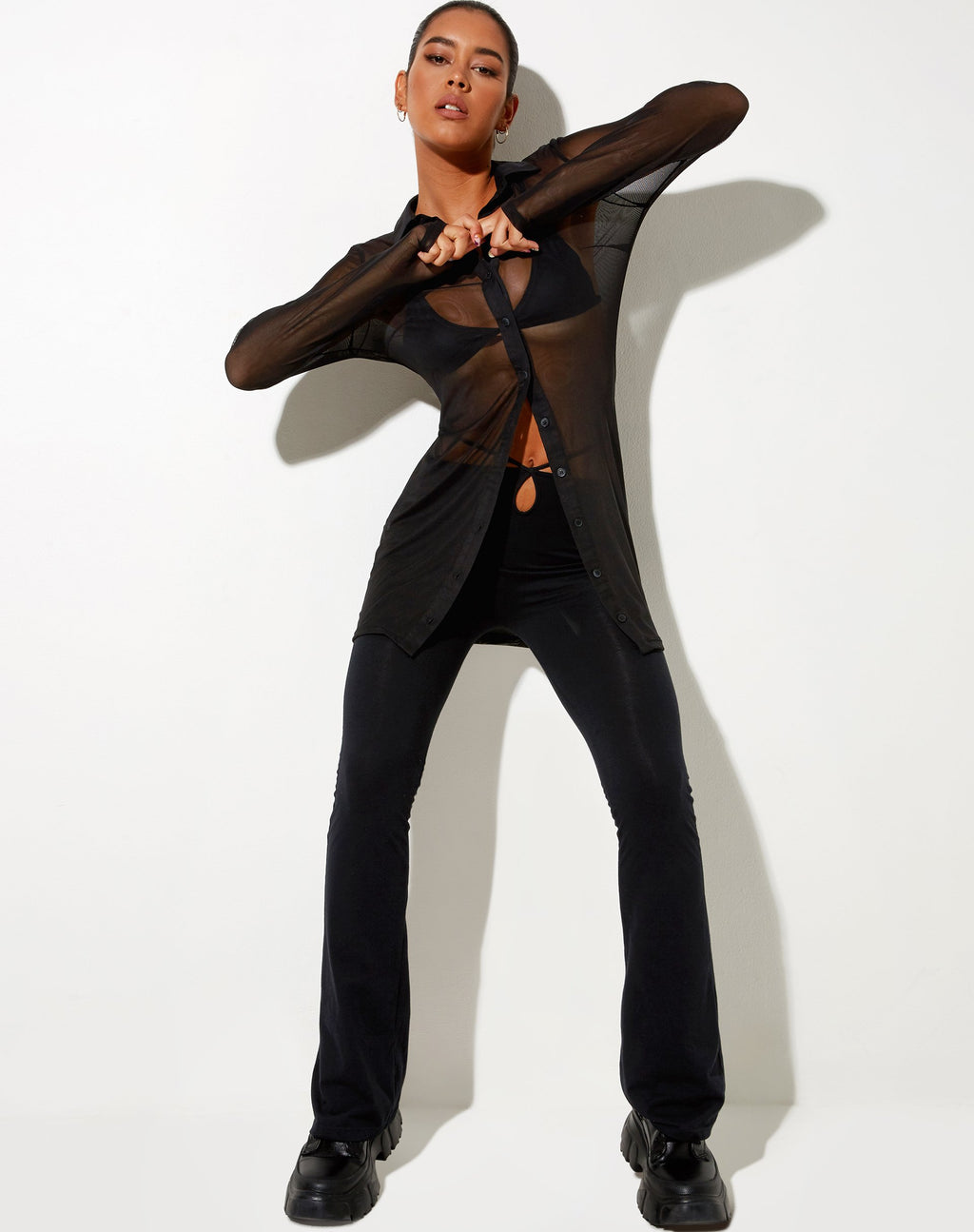 Tere Shirt aus Mesh Schwarz
