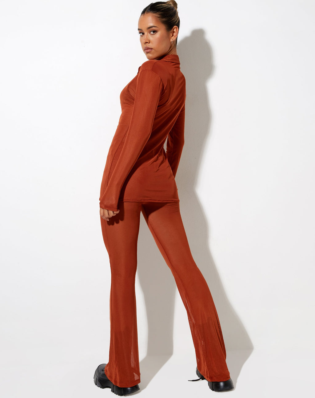 Tere Shirt aus Mesh Toffee