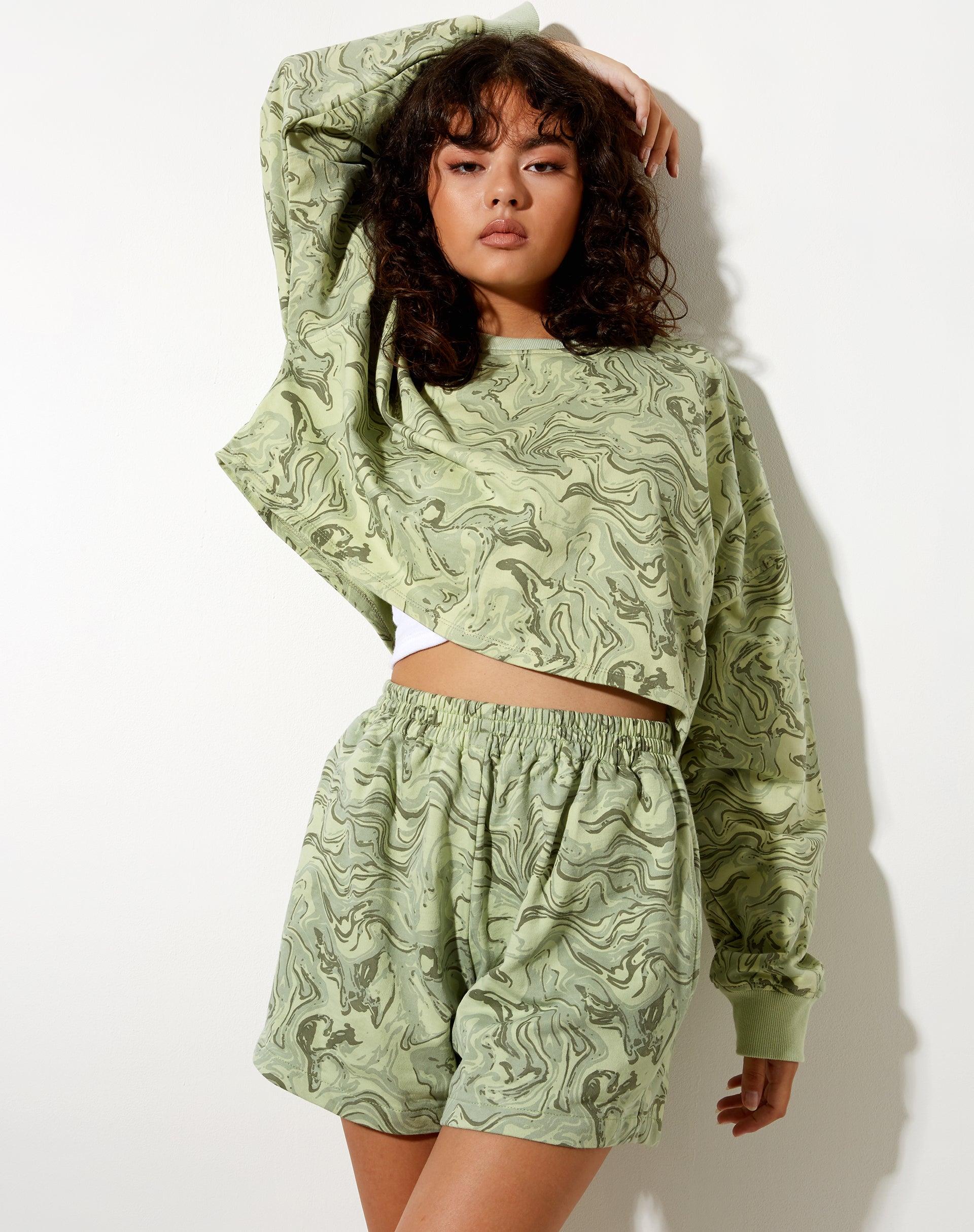 Bild von Fawly Crop Top in Marmor Grün