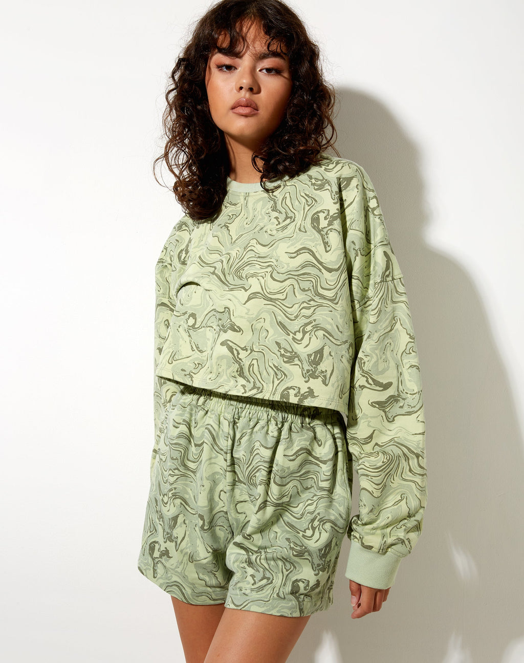 Fawly Crop Top in Marmor Grün