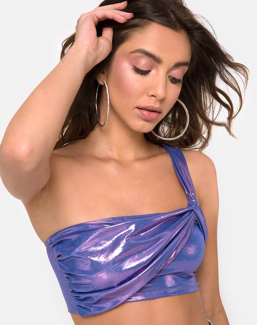 Tetric Top in metallisch schimmerndem Lavendel