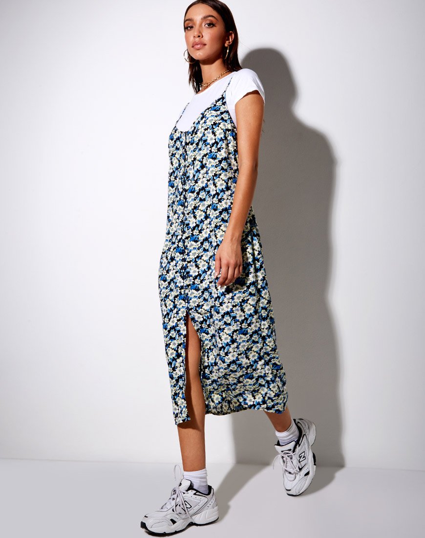 Theda Midikleid in Asterblau