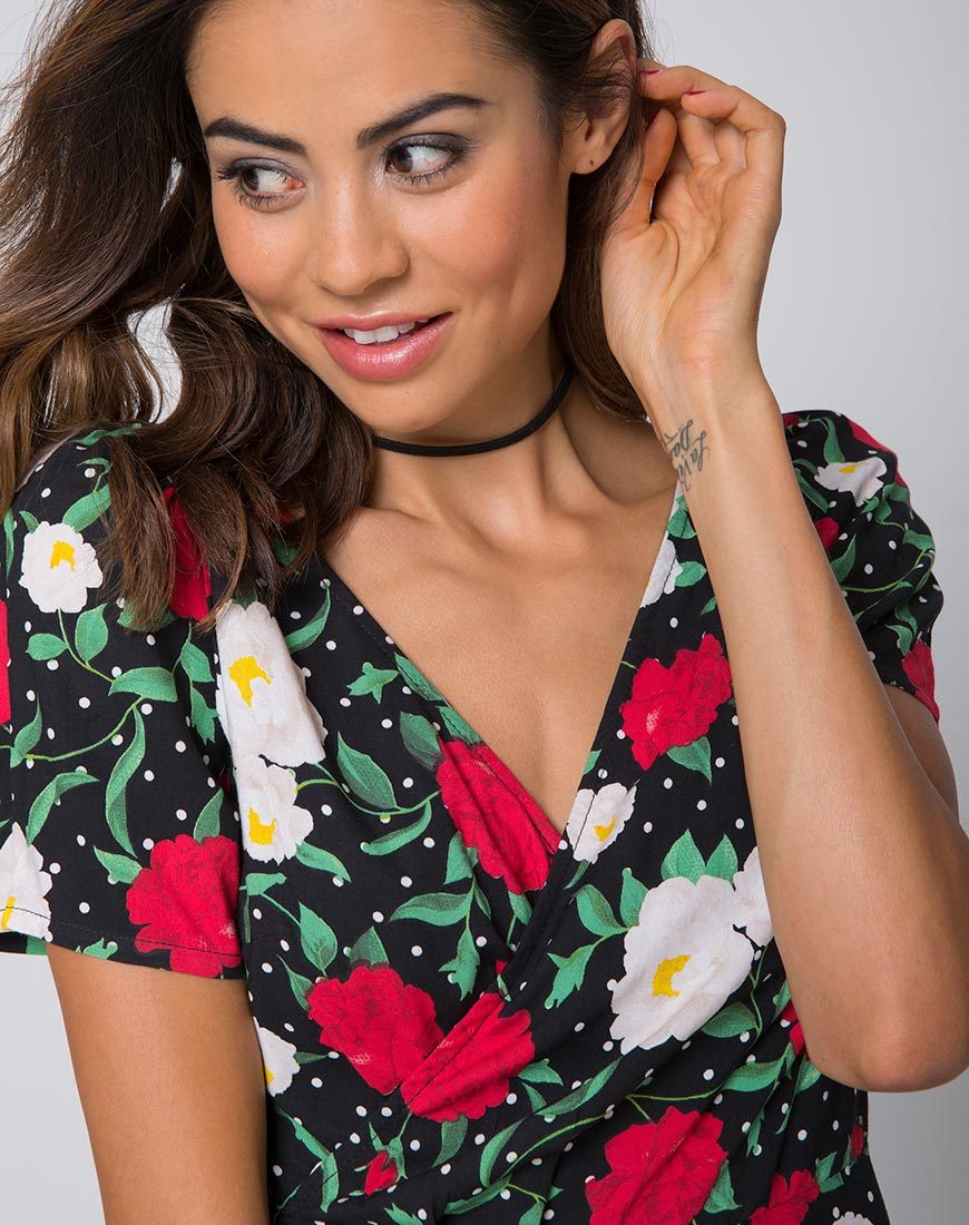Image of Shaab Skaterkleid in Polka Rose Schwarz