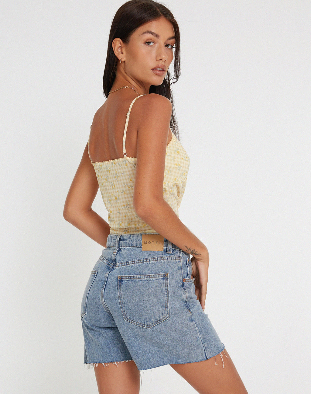 Tiava Cami Top in Gingham Floral Gelb
