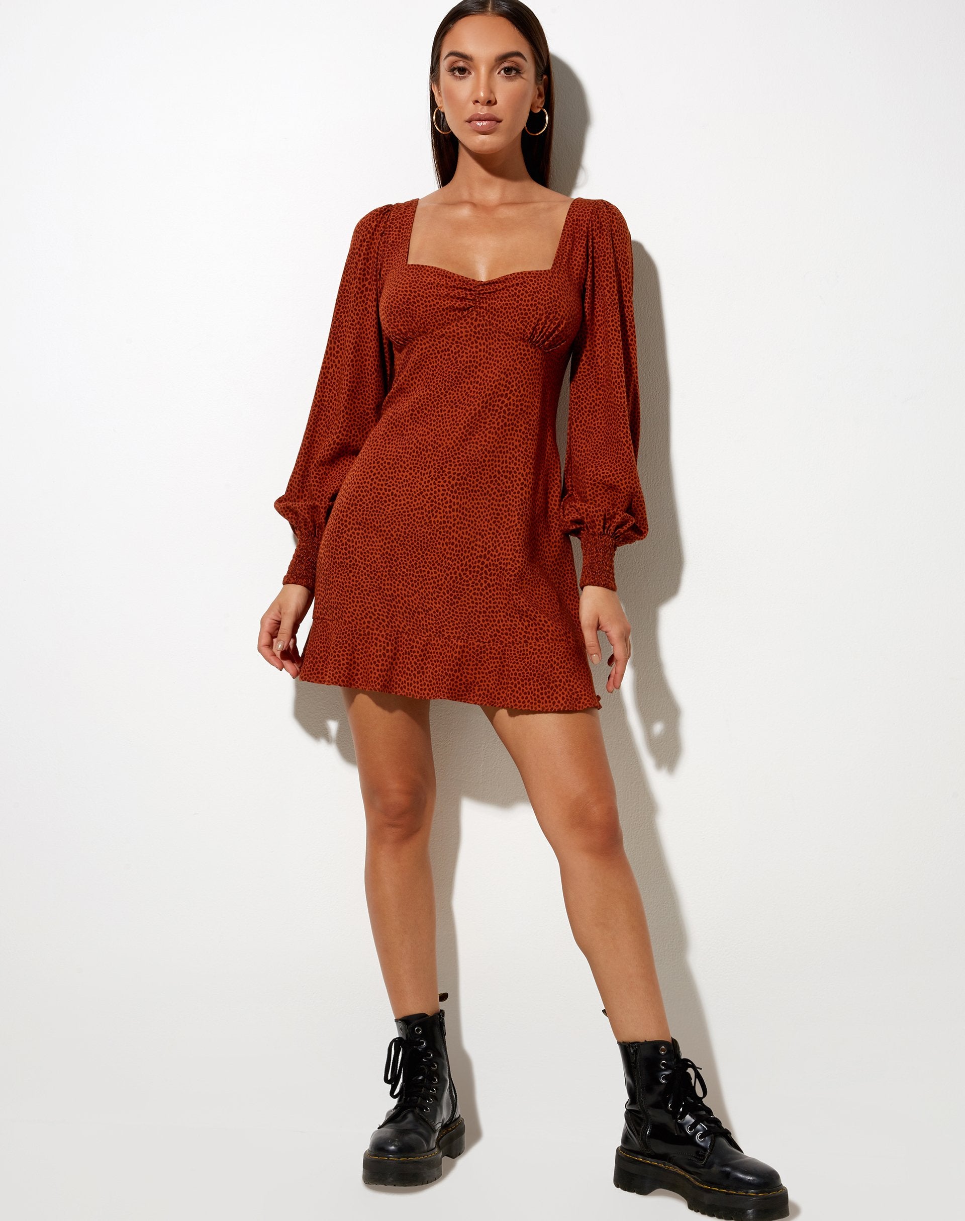 Image of Tielo Mini Dress in Mini Croc Braun