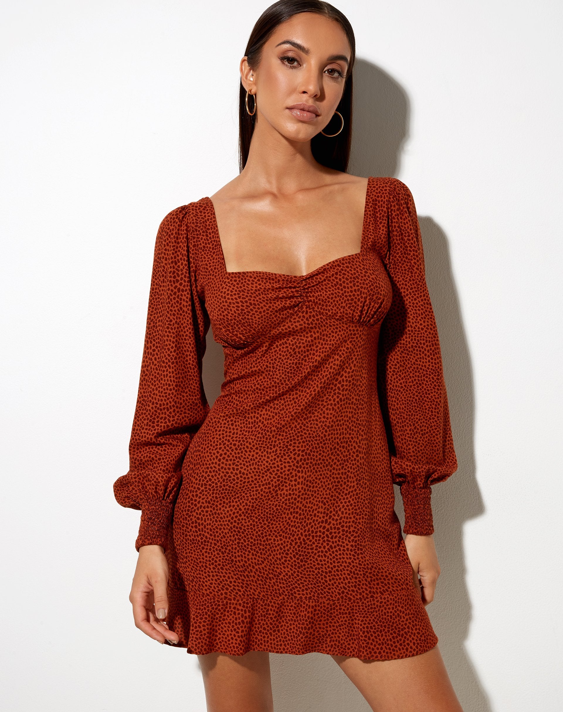 Image of Tielo Mini Dress in Mini Croc Braun