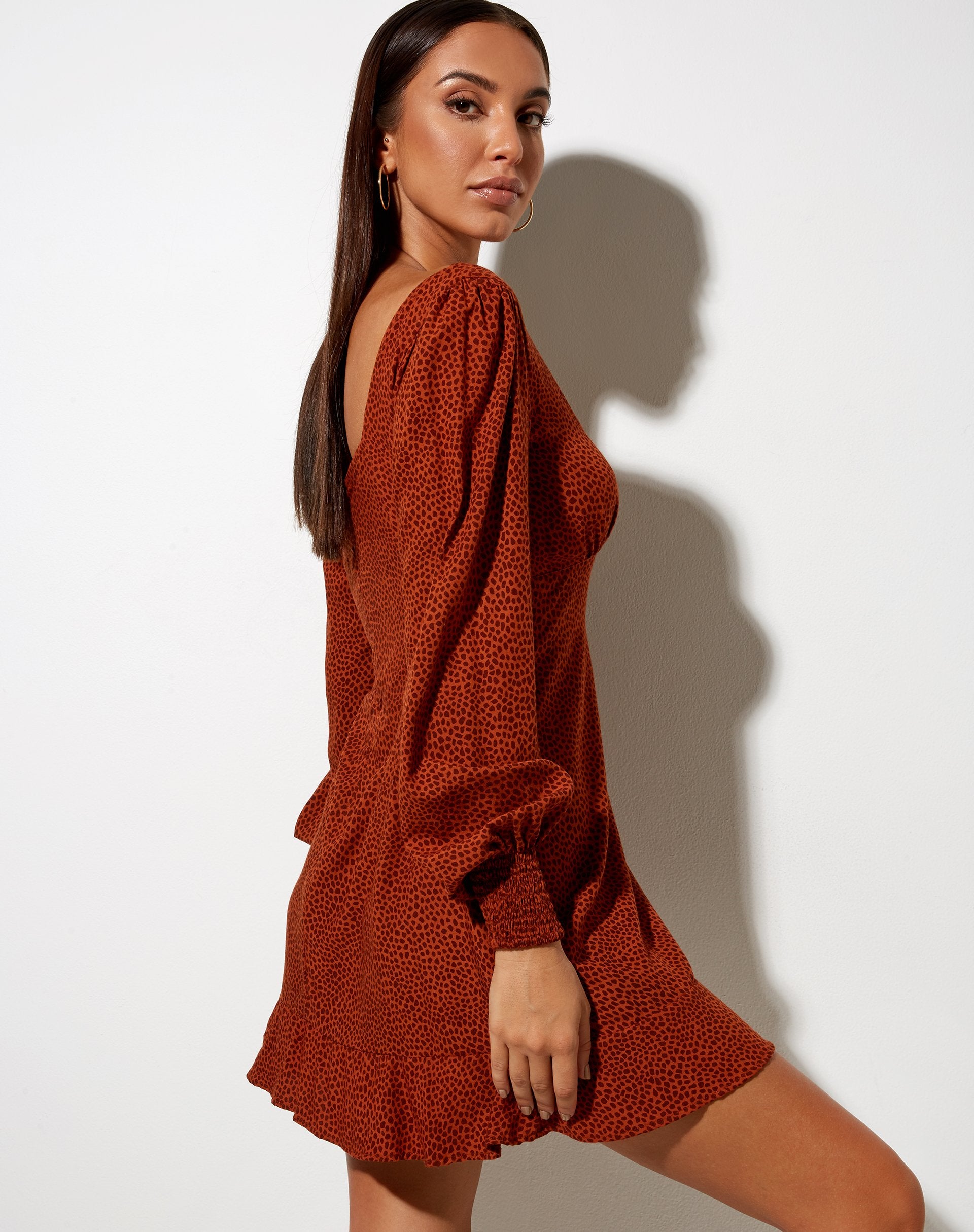 Image of Tielo Mini Dress in Mini Croc Braun