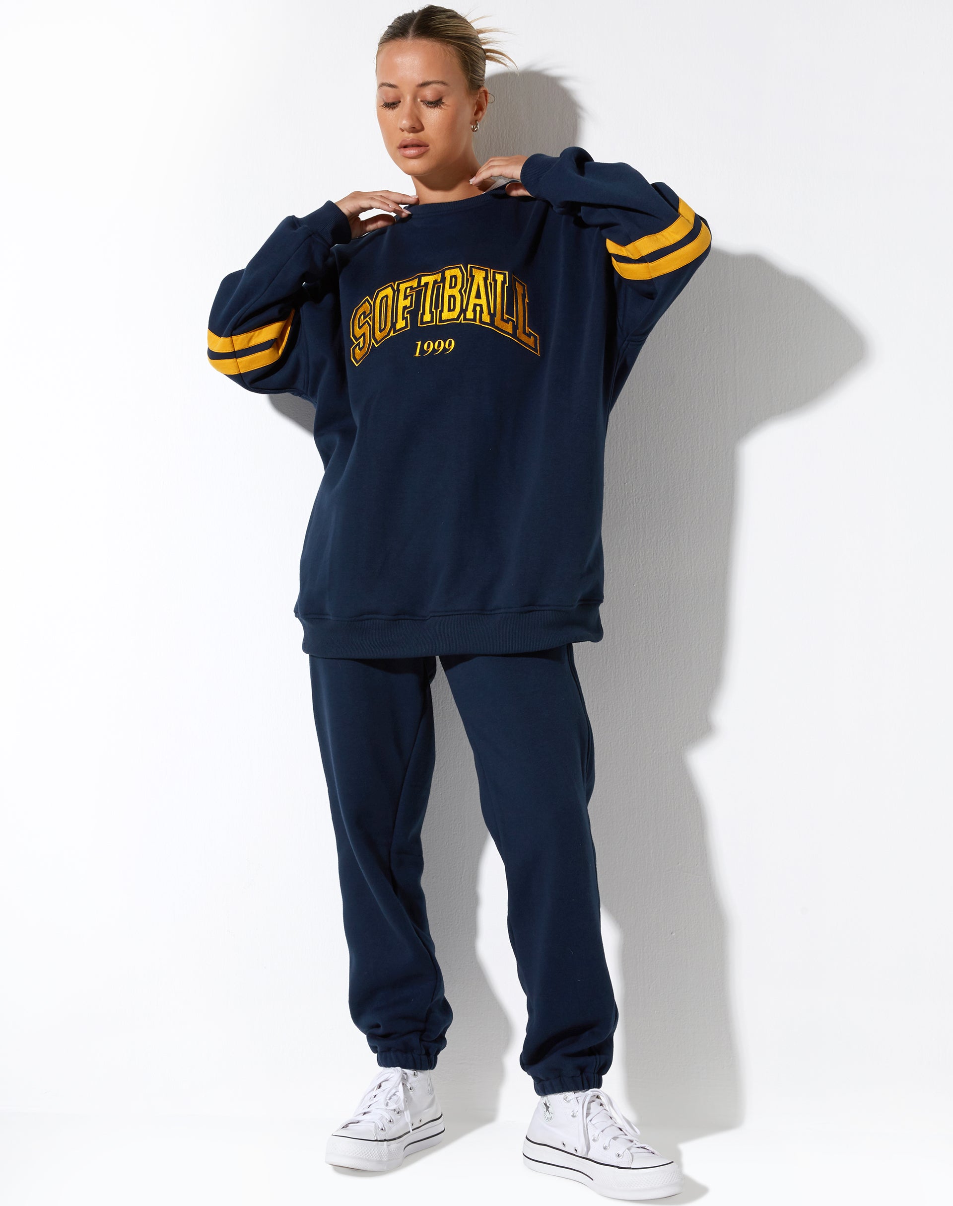 Bild von Tim Sweatshirt in Navy Citrus Stripe Football 1999
