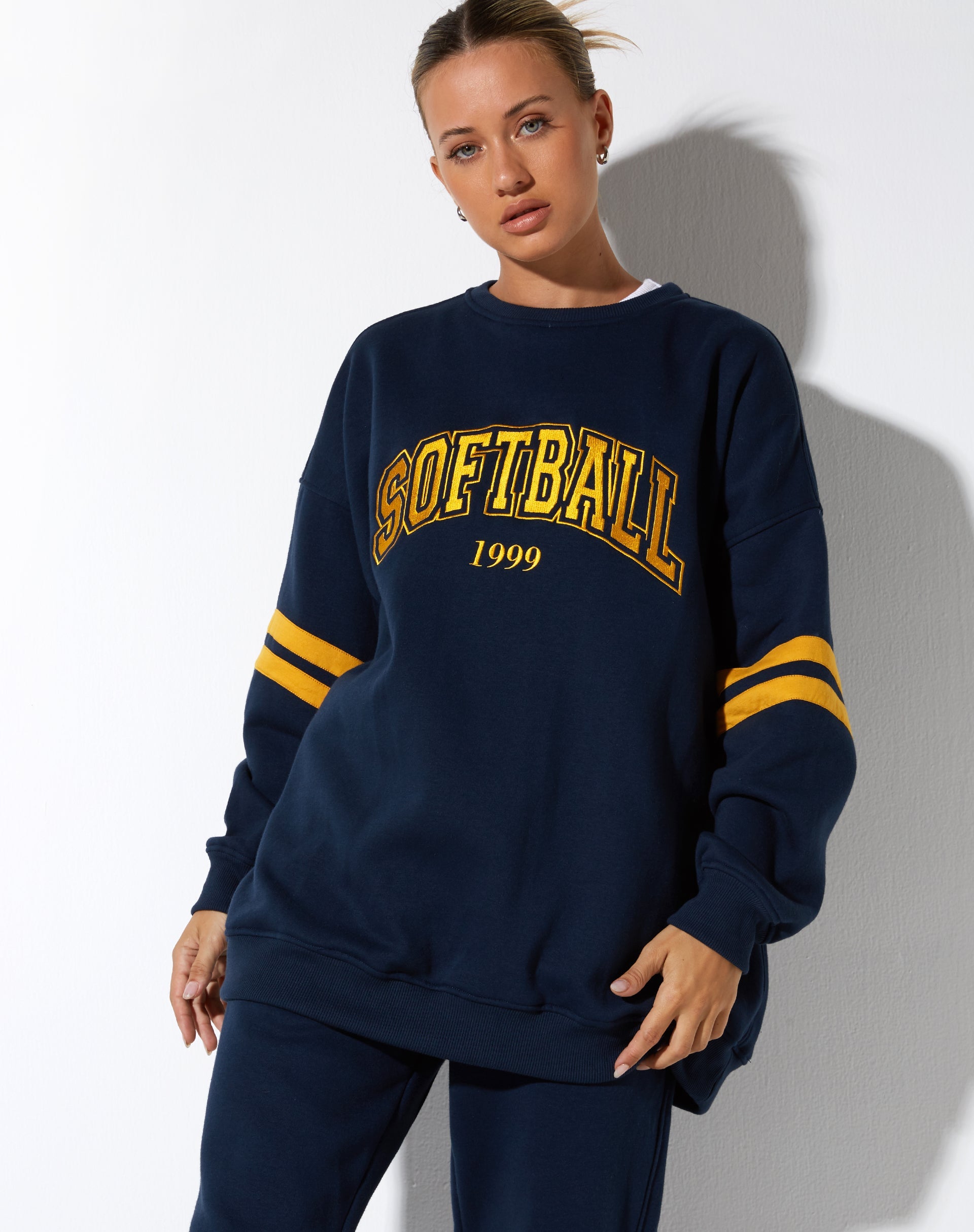 Bild von Tim Sweatshirt in Navy Citrus Stripe Football 1999