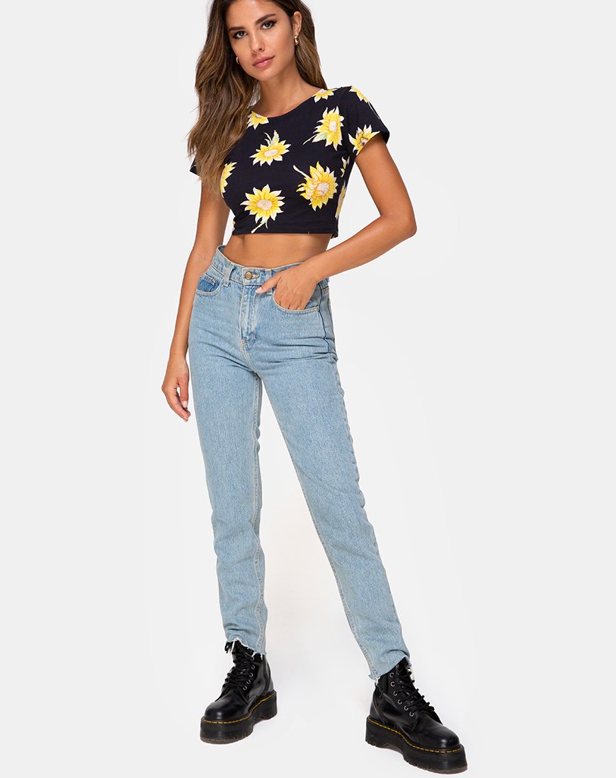 Bild von Tindy Crop Top in Sunny Days Schwarz
