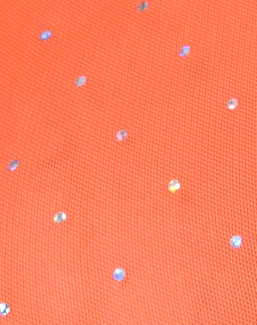 Bild von Tindy Crop Top aus Kristallnetz Orange