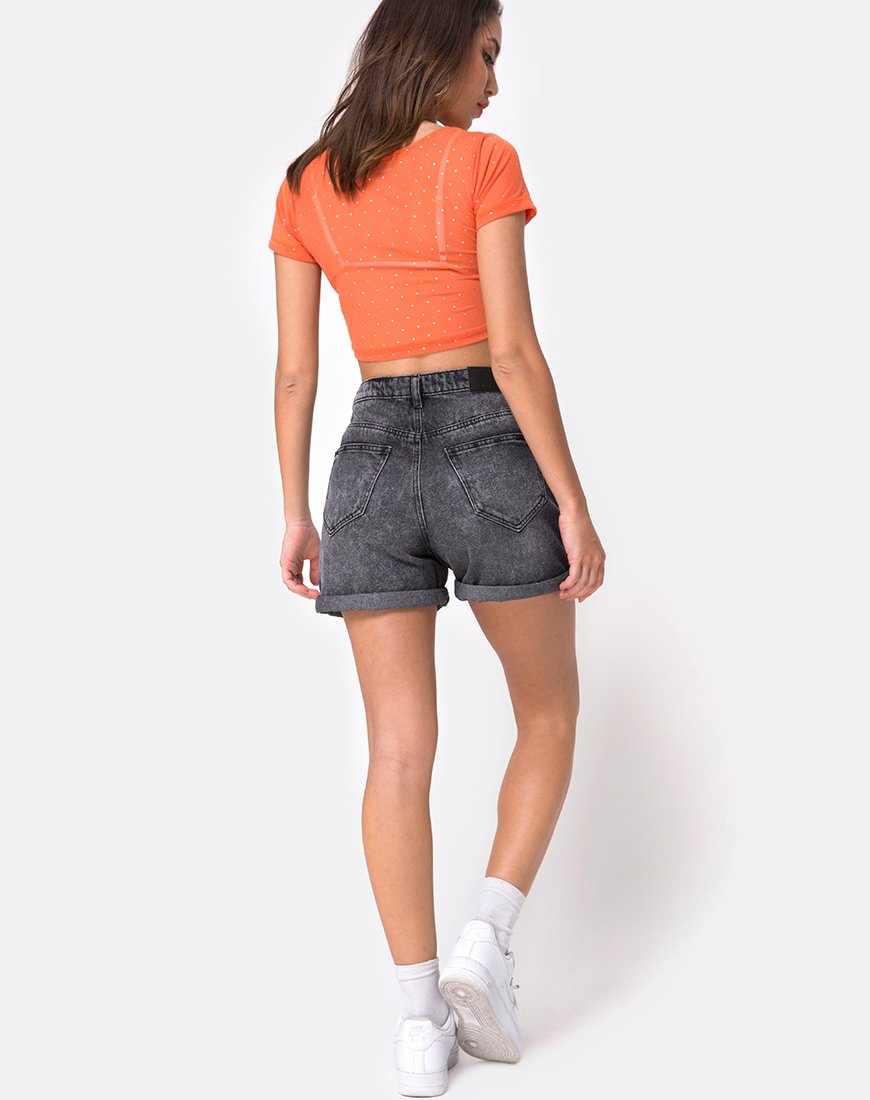 Bild von Tindy Crop Top aus Kristallnetz Orange