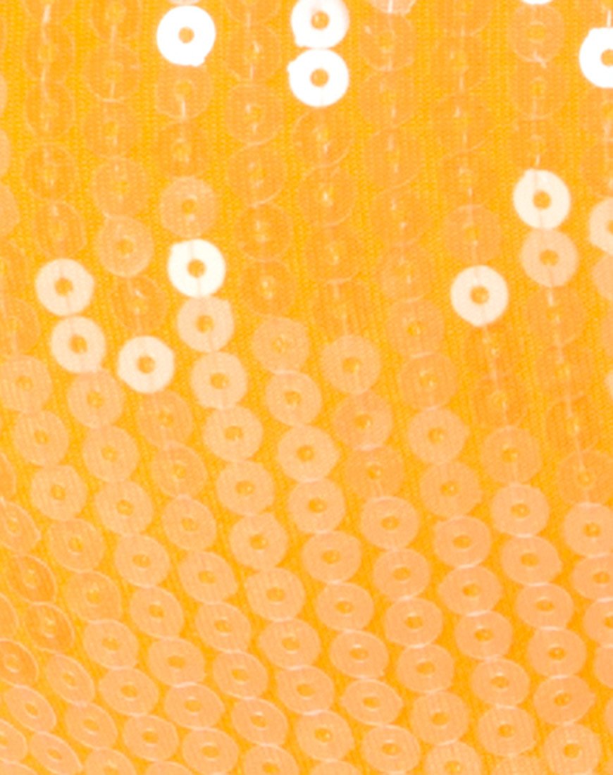 Image of Tindy Crop Top in Mandarine mit durchsichtigem Paillettenbesatz