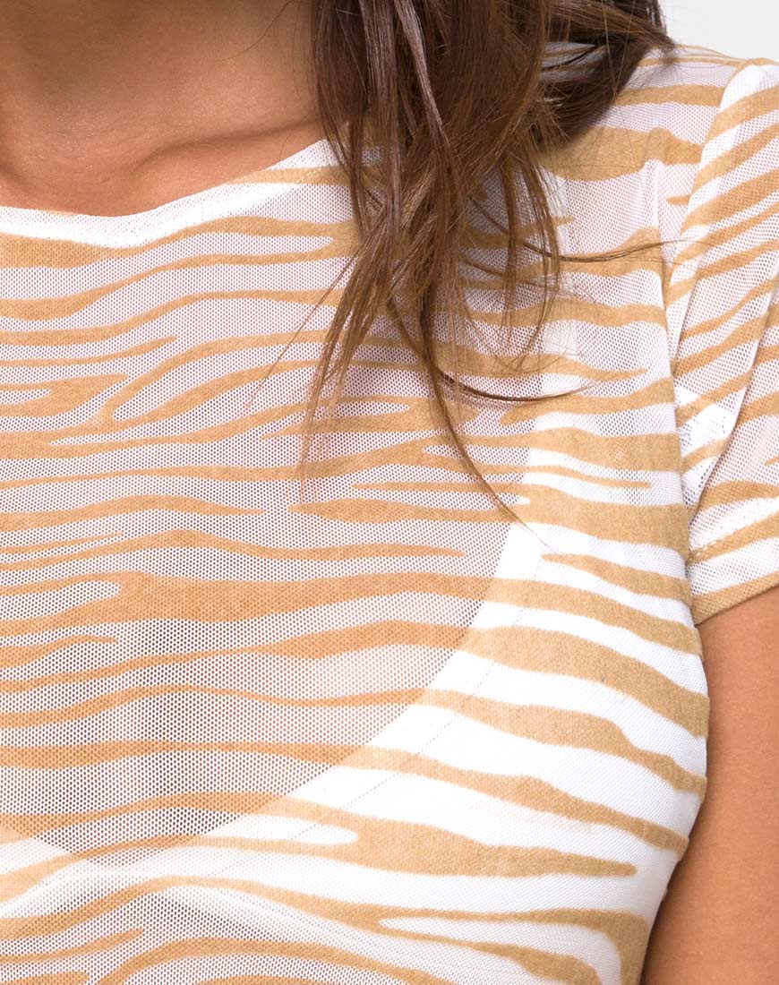 Bild von Tindy Top in Netz Tan Creme Zebra