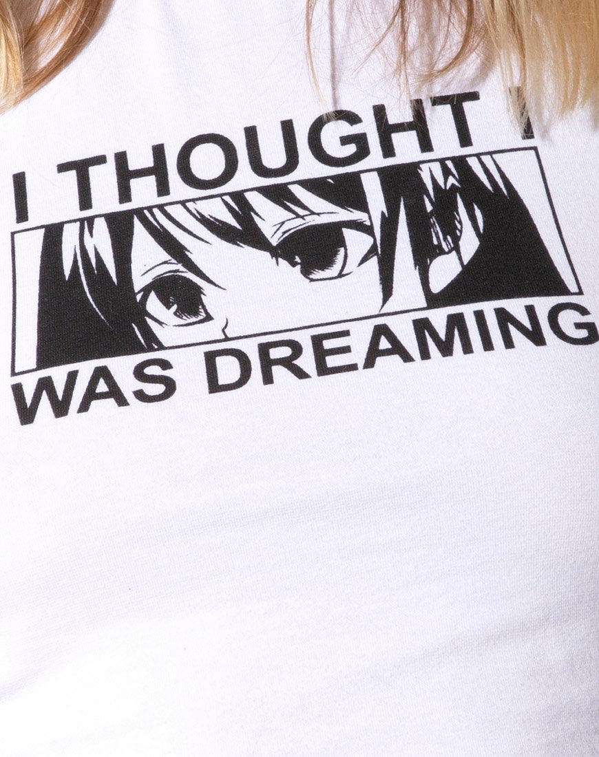 Bild von Tindy Crop Top in Weiß "Ich dachte, ich würde träumen"