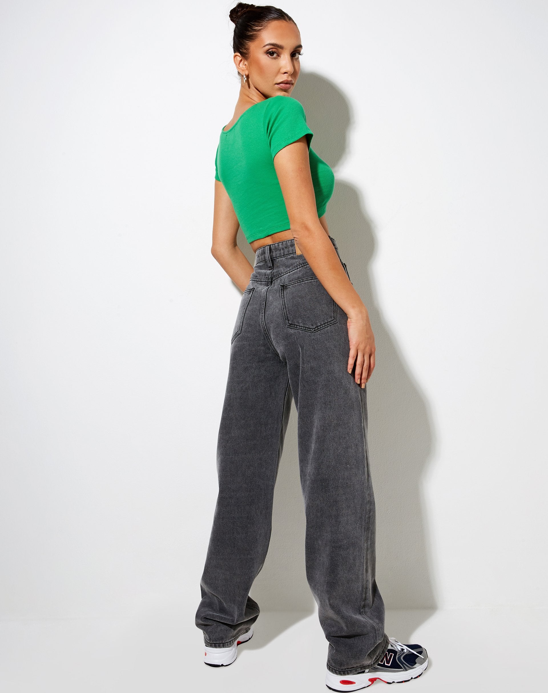 Bild von Tindy Crop Top in Rib Fun Grün Bellissimo