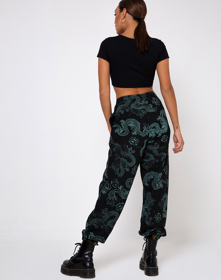 Image of Tindy Top Dragon Flower Schwarz und Minze Platzierung