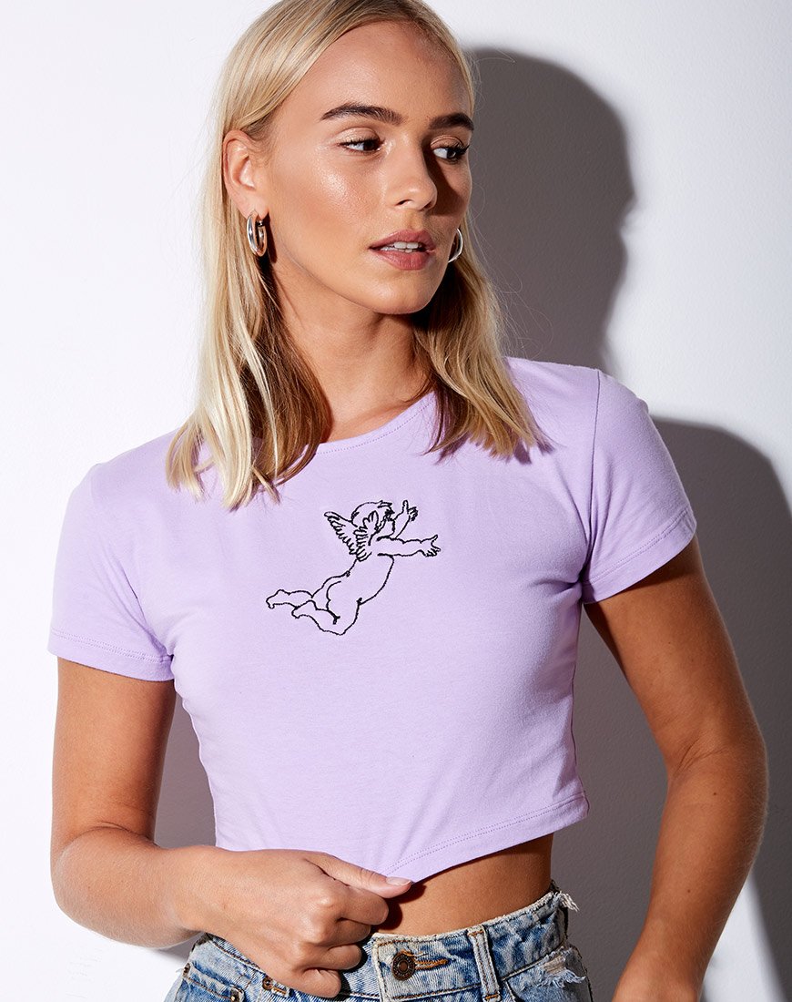 Tindy Crop Top in Flieder Cherub Embro