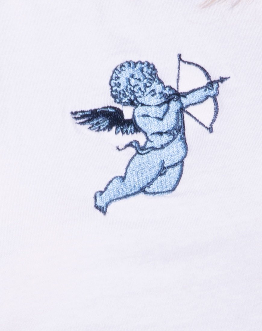Bild von Tindy Crop Top in Weiß Cupid Embro