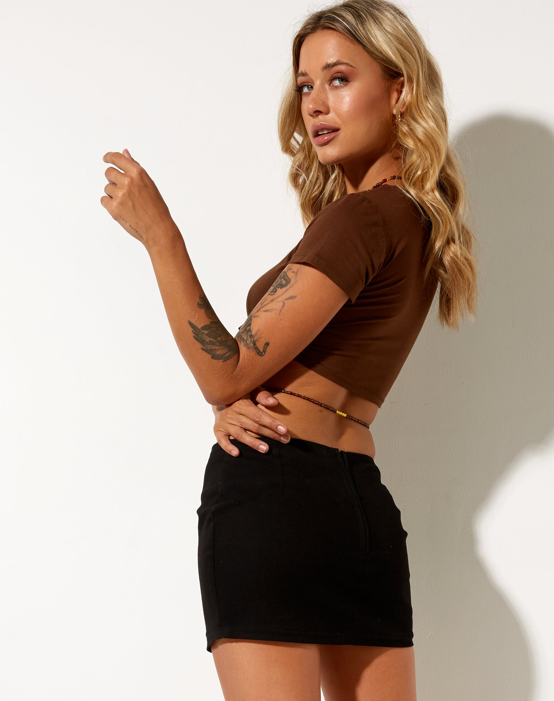 Bild von Tindy Crop Top in Kakaobraun Yin und Yang