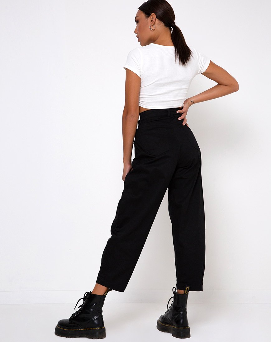 Bild von Tiner Crop Top in Rippe Elfenbein