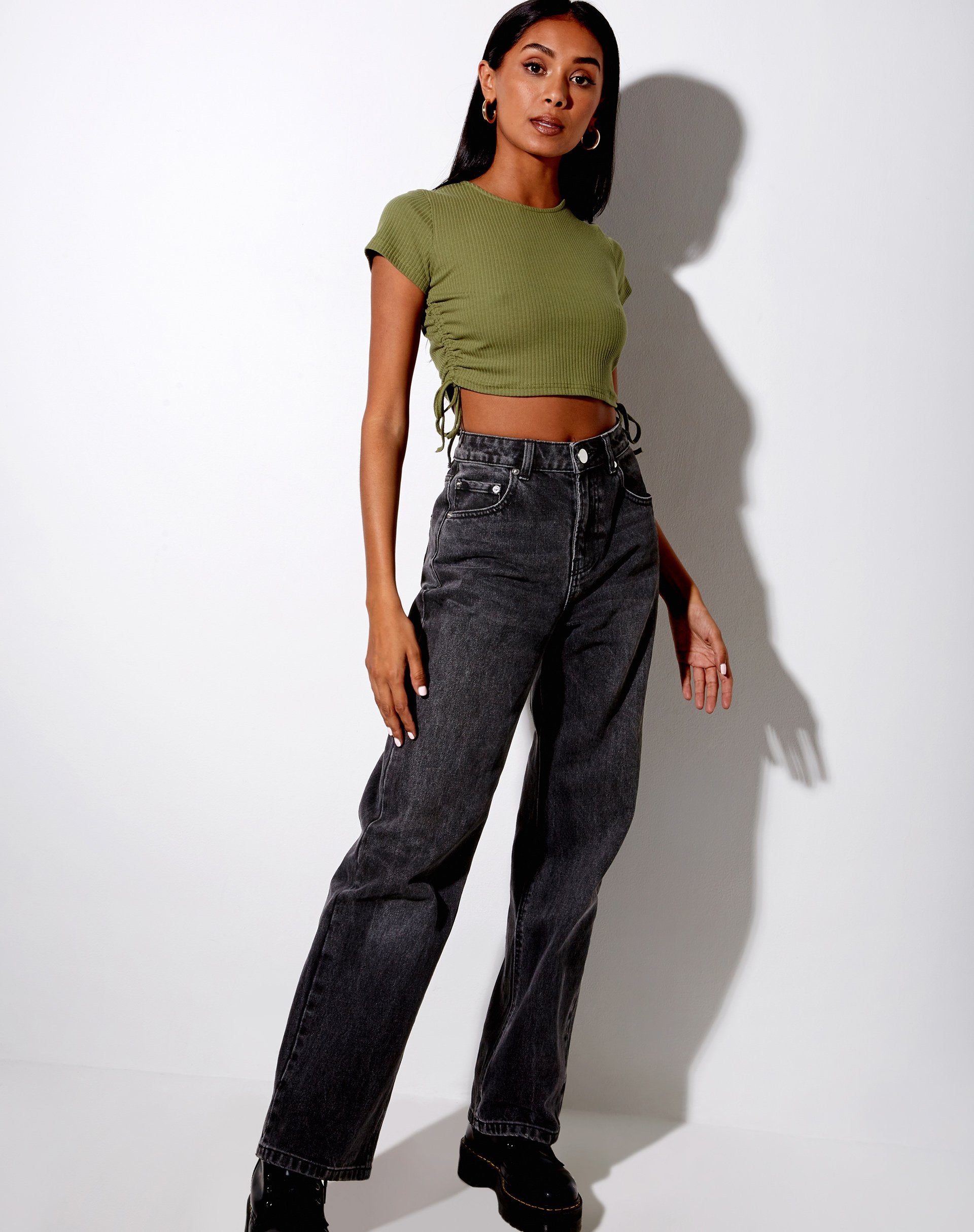 Bild von Tiner Crop Top in Rib Olive