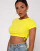 Bild von Tiner Crop Top aus Rippstrick in sonnigem Gelb