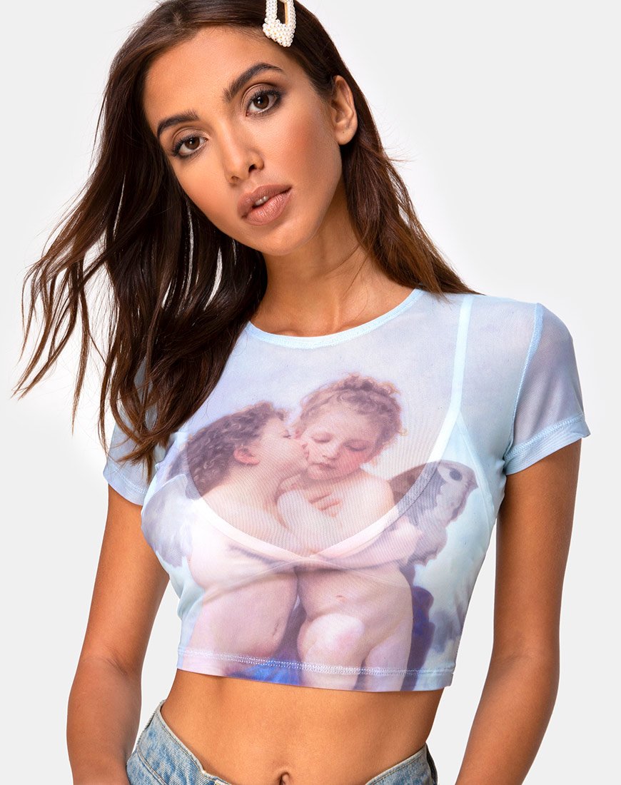 Bild von Tiney Crop Top Tee in Cherub Kiss Blau