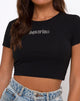Bild von Tiney Crop Tee in Schwarz Aquarius Diamante