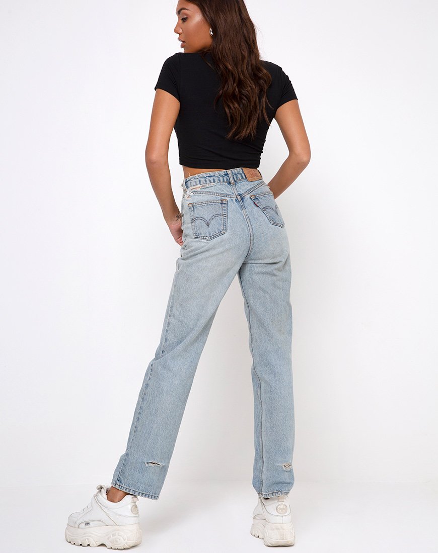 Bild von Tiney Crop Tee in Schwarz Aquarius Diamante