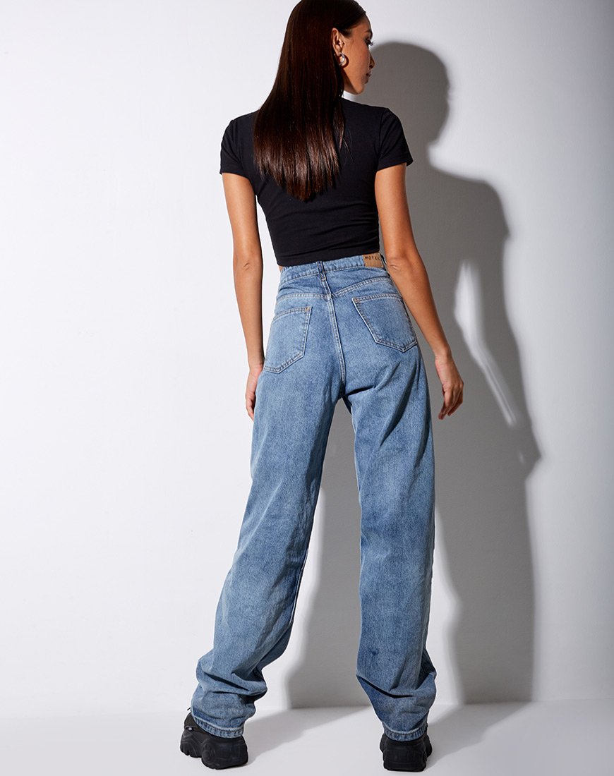 Bild von Tiney Crop Tee in Schwarz Libra Diamante