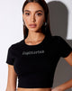 Bild von Tiney Crop Tee in Schwarz Schütze Diamante